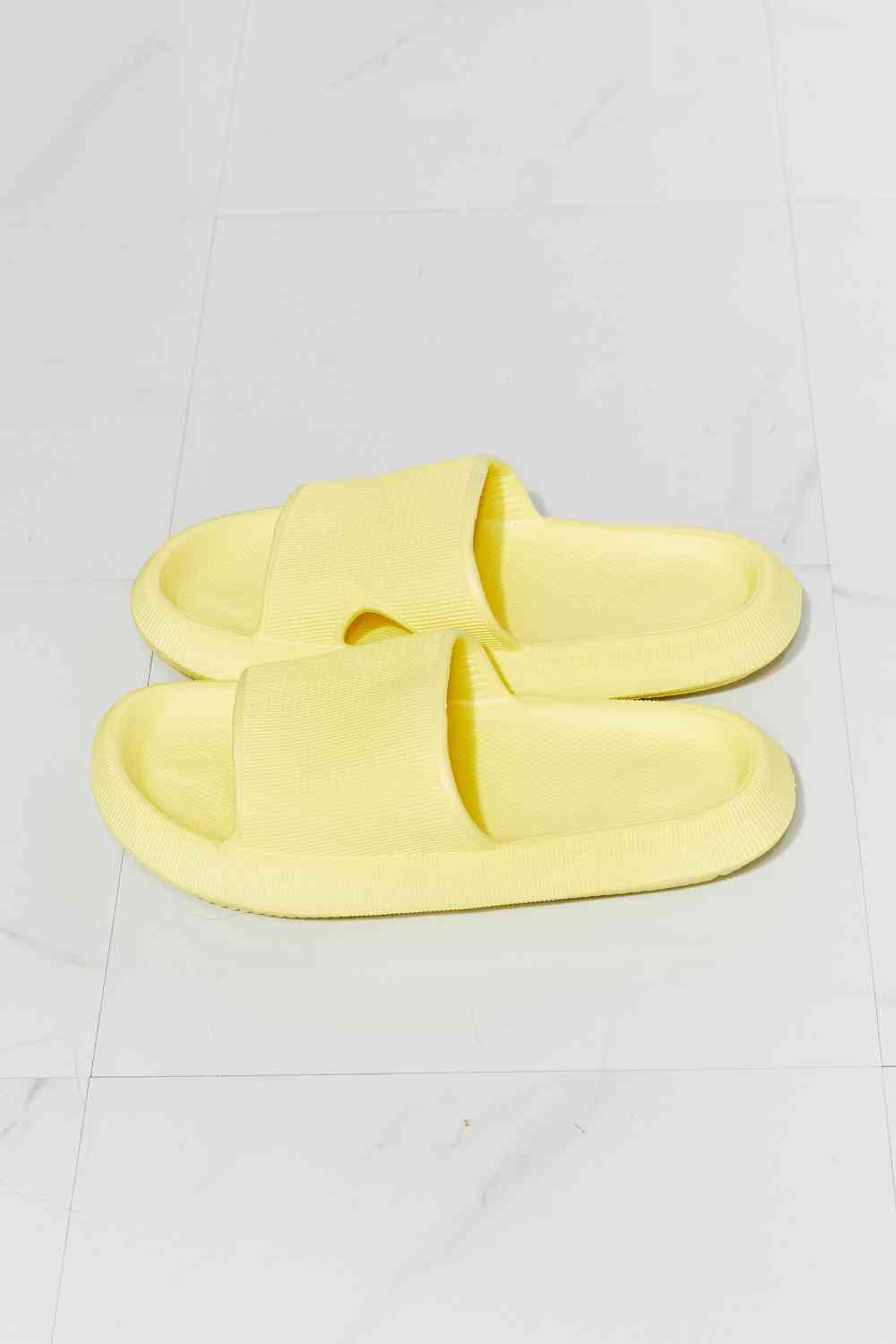 Open Toe Sandal Slide in Yellow