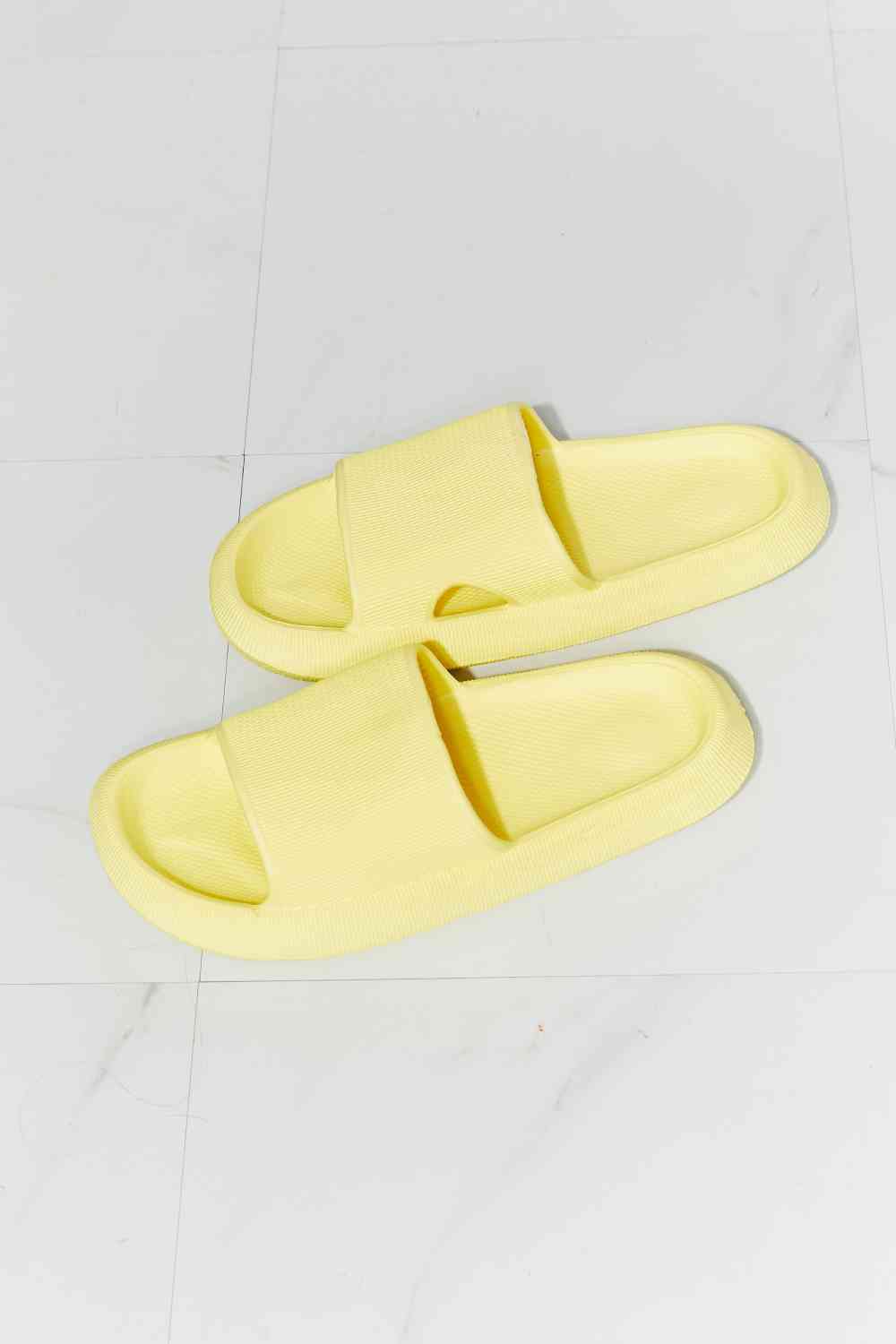 Open Toe Sandal Slide in Yellow