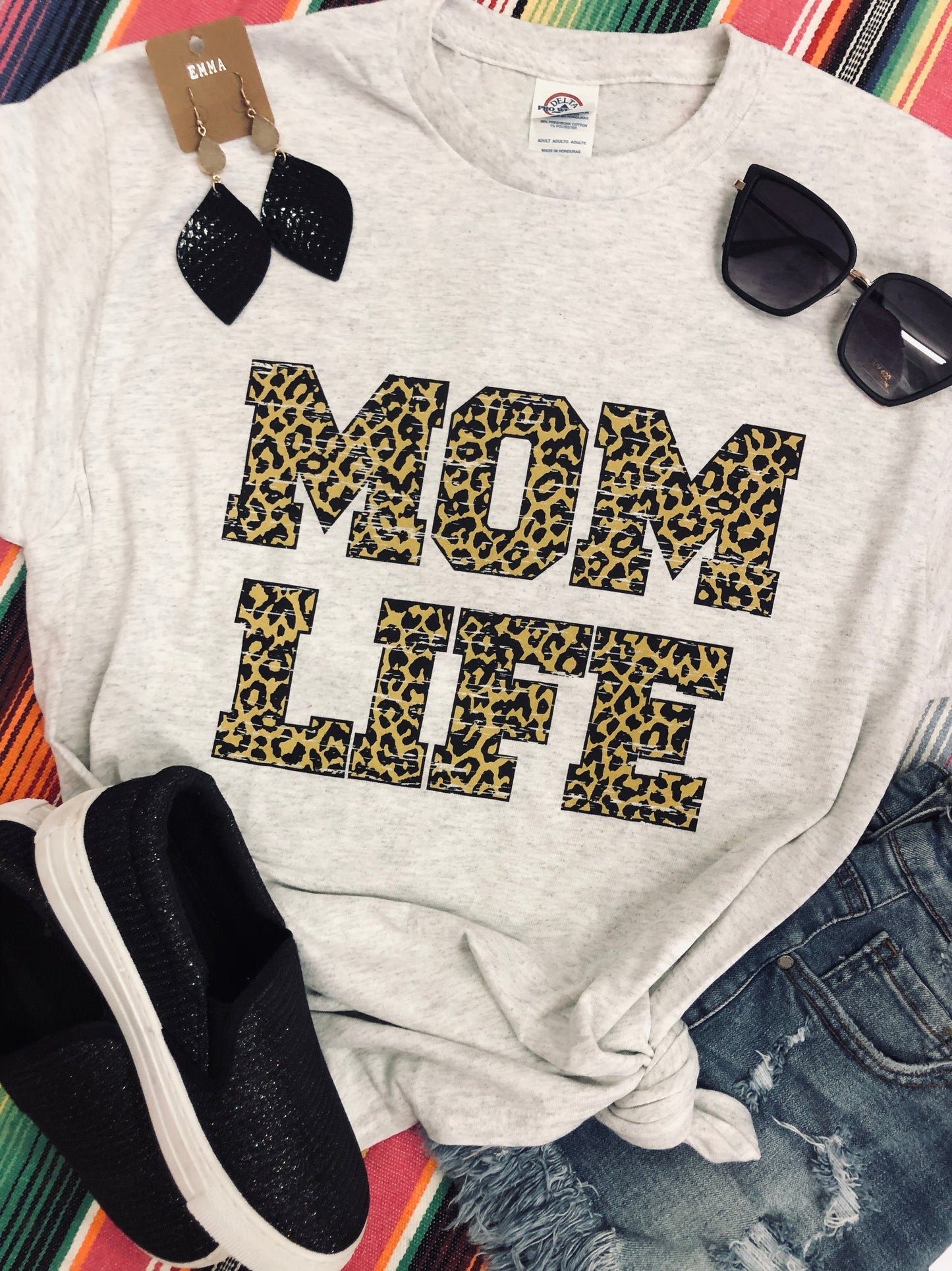 Mom Life Leopard Tee